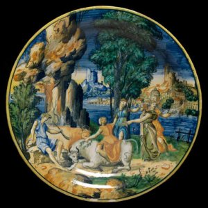 Plate Pesaro, Italy (possibly, made)  Urbino, Italy (possibly, made) ca. 1540-1550 © Victoria and Albert Museum, London http://collections.vam.ac.uk/item/O281950/plate/ 